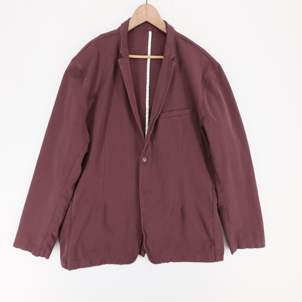 Mugsy Blazer Jacket Mens XXL Burgundy Unstructured Two Button Cotton Stretch